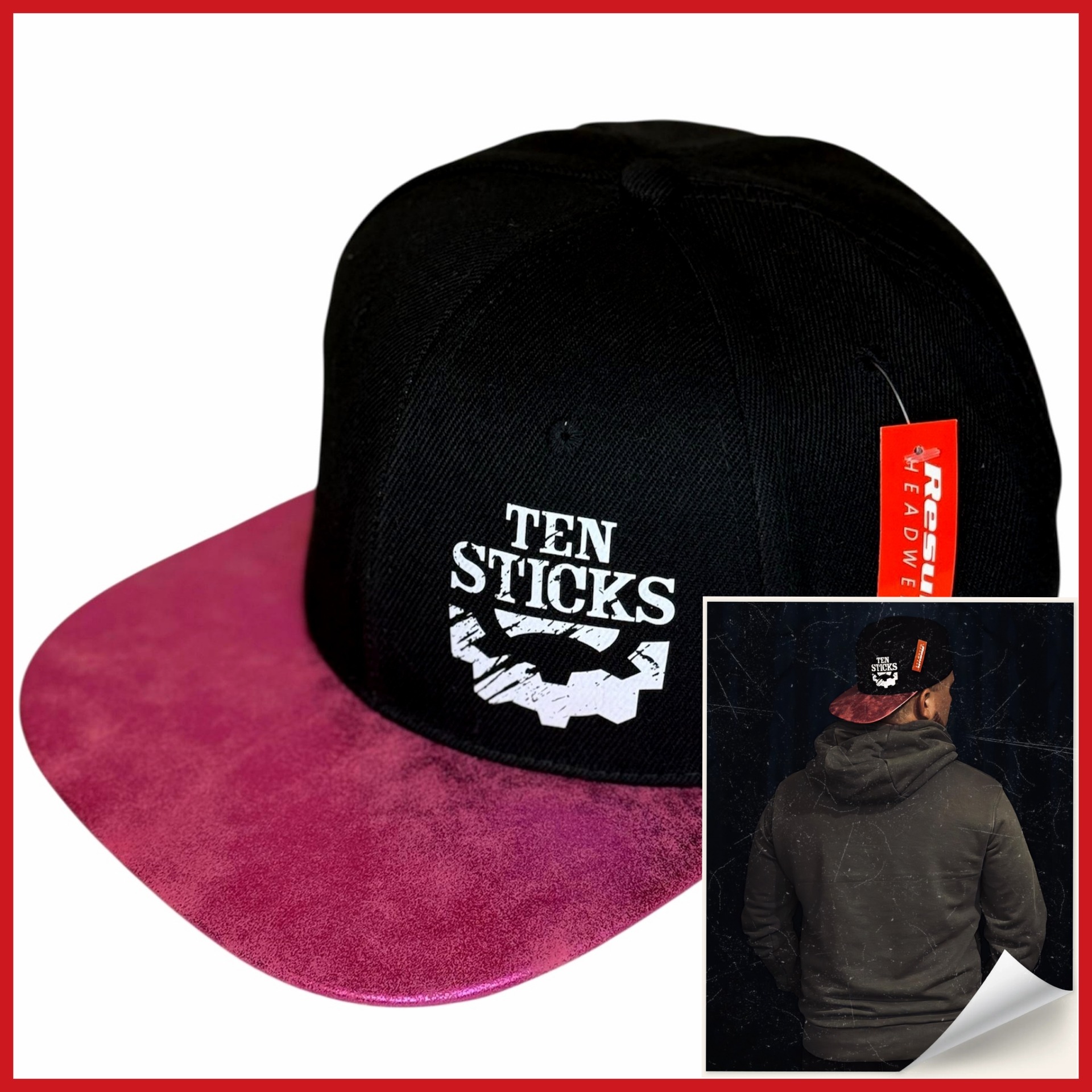 TEN STICKS kšiltovka snapback red
